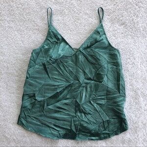 Anthropologie x Floreat Teal Metallic Crinkle Top
